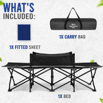 High Stream Gear Toddler Cot Bed: Kids Travel Camping Bed, a Portable Folding Cot for Kids Great for Outdoors and Young Guests at Home. Comfortable Kids Sleeping Cot Easy to Store and Use (Blue)