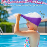 Vorshape Swim Cap Kids (2 Pack), Durable Waterproof Swimming Cap for Girls Boys Teens Toddler Aged 3-8, Comfortable Fit Kids Swim Cap for Long Hair, Silicone Swim Caps for Kids, Bright Purple & Pink