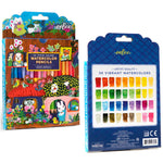 eeBoo: Yumi's Mushrooms Watercolor Pencils – 18 Double-Sided Pencils, 36 Colors, Foil Barrels, Add Water to Paint, Artist Quality Art Supplies