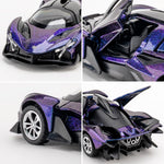 Guarsiliymi 1:36 Collectible Project EVO Model Cars, Die-cast Toy Cars with Light and Sound, Alloy Pull Back Car for Kids Adults Birthday Gift (Purple)