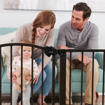 Regalo Safety 30.5-58" Extra Wide Arch Baby Gate with Door, Pressure Mount Walk Through Gate for Doorways & Bottom of Stairs, Babies, Toddlers & Pets, Tested & Safe, American Designed, American Owned
