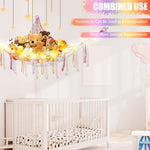 CERETIA Stuffed Animal Hammock with LED Light, Toy Hammock for Stuffed Animals Storage for Kids, Stuffed Animal Hammock Corner, Rainbow