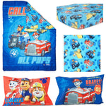 Paw Patrol Calling All Pups 4 Piece Toddler Bedding Set – Includes Comforter, Sheet Set – Fitted + Top Sheet + Reversible Pillowcase for Boys Bed, Blue