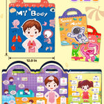 Benresive Reusable Sticker Books for Kids 2-4, Sticker Books for Toddlers 1-3 2-4, Toddler Travel Toys Activities Crafts Gifts - Dinosaurs, Space and Body