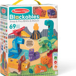 Melissa & Doug Blockables™ Dinosaur Snap and Play, Mix and Match Connectable Wooden Building Blocks Play Set Toy for Preschool Boys and Girls (69 Pcs) - FSC Certified