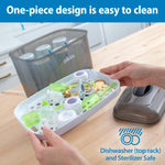 Dr. Brown's HappyPaci 100% Silicone Baby Pacifier, Contoured One-Piece Design, Light-Blue, Blue, White, 0-6m, BPA-Free, 4-Pack