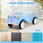 Costzon Toddler Ride On Toy, Classic Foot to Floor Sliding Car w/Steering Wheel, Horn, Headlights & Under Seat Storage, Kids Push Ride-Ons, Retro Baby Ride On Toys for Boys Girls 19-36 Months (Blue)