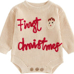 Adobabirl Baby Girl Boy Knitted Sweater Bubble Romper Long Sleeve Jumpsuit Festival Outfit Fall Winter Spring Clothes