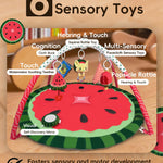 Heypappy Tummy Time Mat, 9-in-1 Watermelon Baby Play Gym Mat, Oversize Baby Play Activity Mats with Sunshade & 6 Detachable Sensory Toys, Washable Non-Slip Mat for Newborn Infant Baby Essentials Gift