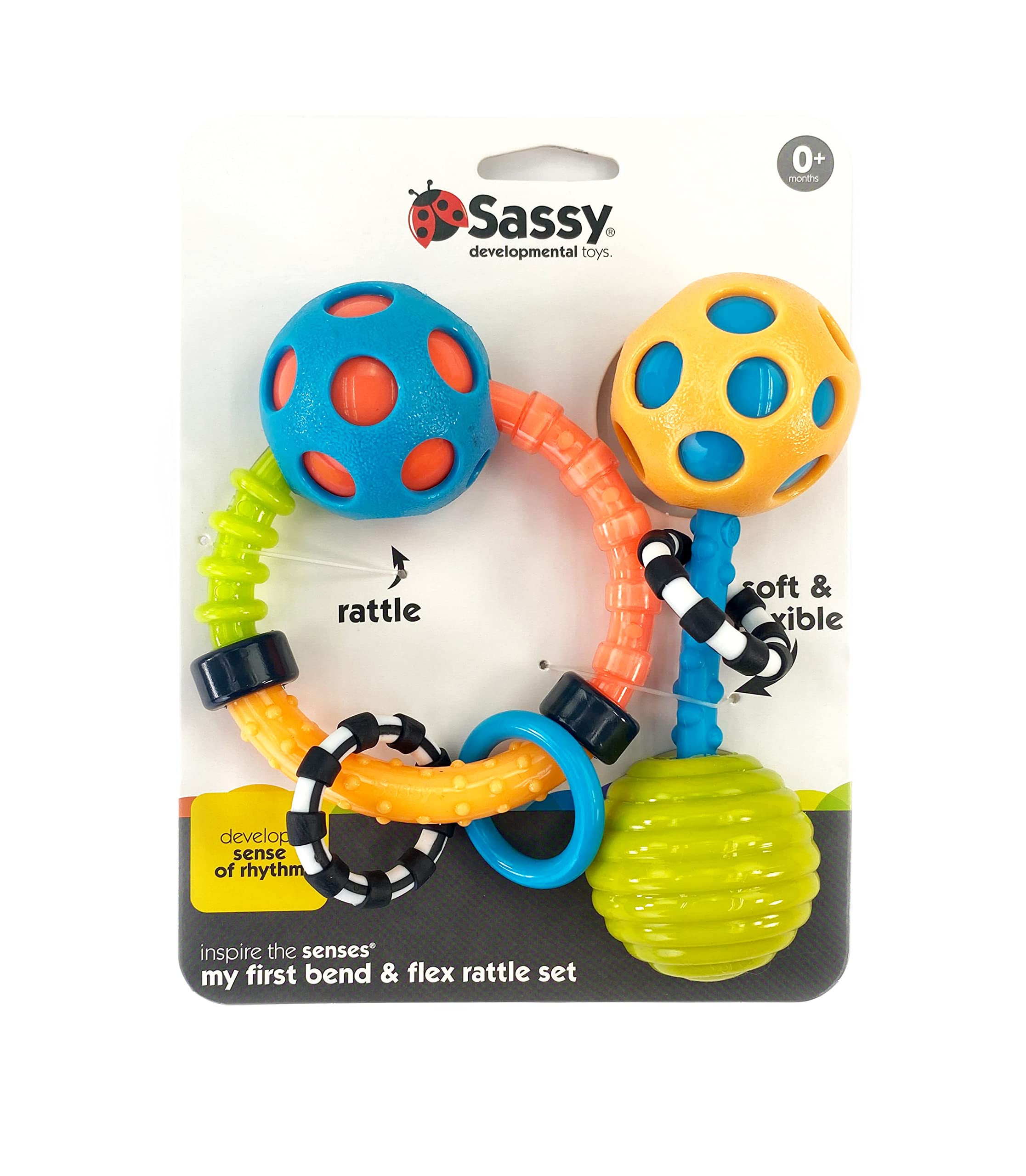 Sassy My First Bend & Flex Rattle Set - 2 Piece - for Ages 0+ Months
