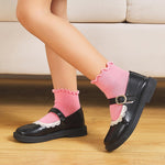 ANYANIME 6 Pairs Toddler Ruffle Socks for Girls Baby Grip Socks Non Slip Socks Cute Grippy Frilly