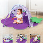 Heypappy Tummy Time Mat, 9-in-1 Grape Baby Play Gym Mat, Oversize Baby Play Activity Mat with Sunshade & 6 Detachable Sensory Toys, Washable Non-Slip Mat for Newborn Infant Baby Essentials Gift