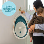 The First Years Sure Comfort Collapsible Baby Bathtub - 2-Position Grow with Me Design - Lightweight and Portable Travel Bathtub for Baby - Ages 0 to 18 Months