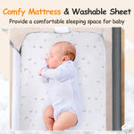Ezebaby Bedside Bassinet for Baby, Portable Baby Bassinet Bedside Sleeper for Newborn Infants with Wheels Storage Basket, Adjustable 7 Heights and All Mesh Sides