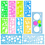 11Pcs Blue Colorful Art Painting Template for Drawing Geometric Drawings Templates with Bag Spiral Curve Stencils Rulers for Kids Drawing Stencils for Preschooler Student Classroom Learning Tool(Boy)