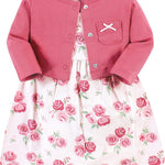 Hudson Baby Baby Girls' Cotton Dress and Cardigan Set