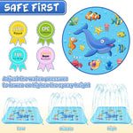 Growsland Splash Pad for Toddlers, Outdoor Sprinkler for Kids, 67" Summer Water Toys Inflatable Wading Baby Pool Fun Gifts for 3 4 5 6 7 8 9 Years Old Boy Girl Backyard Garden Lawn Outdoor Games