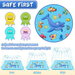 Growsland Splash Pad for Toddlers, Outdoor Sprinkler for Kids, 67" Summer Water Toys Inflatable Wading Baby Pool Fun Gifts for 3 4 5 6 7 8 9 Years Old Boy Girl Backyard Garden Lawn Outdoor Games