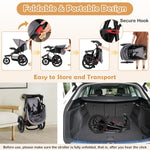 HONEY JOY Jogging Stroller, Foldable Running Stroller w/Adjustable Canopy & Recline Seat, 2 Cup Holders, Snack Tray, Storage Basket, Bicycle Tires, Baby Jogger Stroller for Infants to Toddlers (Gray)