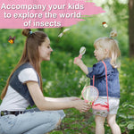 Biubee Bug Catcher for Kids - Sturdy Kid Bug Catching Kit Gifts with Butterfly Net Collector Insect Catcher Tweezer, Pink Kids Bug Habitat Outdoor Explorer Kit for Girls Age 3 4 5 6 7 8, 8Pcs, Pink