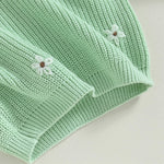 Mubineo Baby Girl Winter Clothes Cute Flower Sweater Crewneck Pullover Long Sleeve Knit Newborn Infant Sweaters (US, Age, 2 Years, 3 Years, Mint Green)