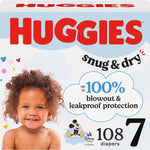 Huggies Size 7 Diapers, Snug & Dry Baby Diapers, Size 7 (41+ lbs), 108 Count (2 Packs of 54), Packaging May Vary