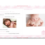 Pearhead Baby Memory Book, First 5 Years Baby Milestone Book, Pregnancy Journal, Gender Neutral Newborn Keepsake, With Clean-Touch Ink Pad For Baby's Handprint or Footprint, Pink Chevron