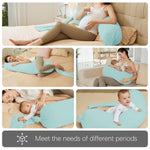 MOON PARK Pregnancy Pillow - Incredibly Smooth and Soft Cooling Cover I Shaped Full Body Maternity Pillow with Removable Cover - Support for Side, Back, Legs, Belly, HIPS - Turquoise