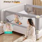 FAMILL Bed Rail for Toddlers, Foldable Toddler Bed Rails Suitable for Queen/King/Full/Twin Size, Grey, 78.7", 1 Side