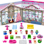 Fisher-Price Little People Barbie Advent Calendar and Toddler Playset, 24 Christmas Figures and Play Pieces