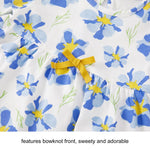 pureborn Baby Girls Dress Short Sleeve Cotton Playwear Dress Summer Floral Dress 0-3 Months Blue Daze
