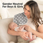 Organic Burp Cloths Baby Boy & Girl - 5-Pack Super Absorbent Cotton Burping Cloths for Babies, Soft & Plush Newborn Spit Up Rags, Infant Towels for Milk Spit Up, Unisex, Large 21" x 10" (Grayscape)