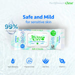 All Clear Care Baby Wipes, Unscented Wipes for Sensitive Skin, Large Soft Durable & 99% Water Based, Gentle & Hypoallergenic for Babies & Adults, Vitamin E and Aloe, Flip Top Lid, 3 Pack (240 Wipes)