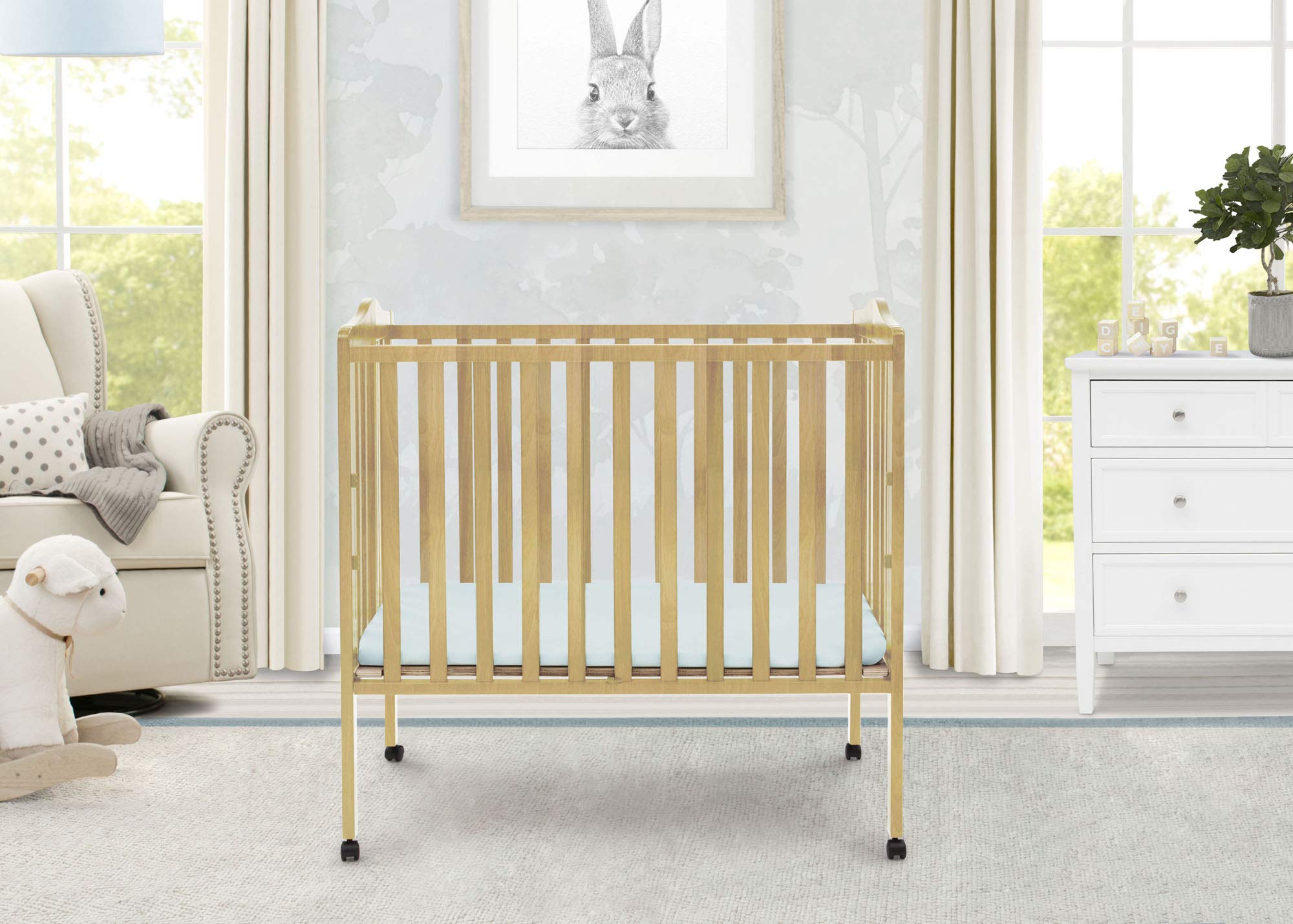 Delta Children Folding Portable Mini Baby Crib with - Baby Bedding ...