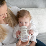 Dr. Brown's Milestones Wide-Neck Sippy Spout Bottle with 100% Silicone Handles, Easy-Grip Handles with Soft Sippy Spout, 9oz/270mL, Gray, 1-Pack, 6m+