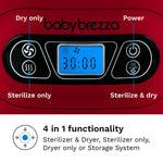 Baby Brezza Baby Bottle Sterilizer and Dryer Machine – Electric Steam Sterilization - Universal Fit - Pacifiers, Glass, Plastic, and Newborn Feeding Bottles, Red