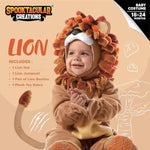 Spooktacular Creations Halloween Lion Costume Toddler with Toy Zebra, Kids Lion Costume for Baby Halloween Dress Up Party
