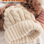 FURTALK Toddler Warm Winter Hat Kids Baby Knitted Soft Beanie with Double Faux Fur Pom Poms for Girls Boys