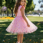 PATPAT Toddler Tutu Dress Girls Ruffle Tulle Pink Dresses Cute Summer Party Princess Sundress 4-5 Years