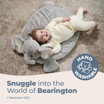 Bearington Baby Lil’ Spout Tummy Time Mat, 30 x 30 Inch Elephant Plush Stuffed Animal Blanket, Baby Elephant Nursery Décor