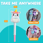 BUNMO Plush Cute Pens 3-Pack – Squishy Animal Pens w/Scented Glitter Ink Refills – Cat, Cow, Unicorn – Fun Writing, Doodling & Journaling for Kids & Teens