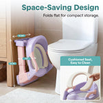 SereneLife 2-in-1 Potty Chair & Potty Training Seat with Step Stool Ladder - Height Adjustable Kids/Toddler Toilet Seat with Stable Anti-Slip Design, Cushioned Seat & Splash Guard For Boys Girls