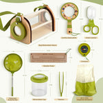 Wooden Bug Catcher Kit for Kids, Bug Catching & Insect Explorer Set with Butterfly Net, Magnifying Glass, Bug Container, Nature Exploration Outdoor Adventure Toy, Camping Gifts for Boys Girls Age 3-12