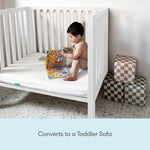 Newton Baby Galileo Mini Crib Solid Beech Wood with Wheels in White Color, Adjustable Mattress Height, Ultra-Safe Non-Toxic Finish, Mini Crib Mattress Included