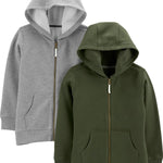 Simple Joys by Carter's Toddlers and Baby Boys' Fleece Full-Zip Hoodies, Pack of 2