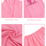 ICECUTE Doctor Scrubs for Kids,7 Pcs Scrubs Costume with Accessories,Halloween Costume for Boy Girls,3-11 Years (Pink, 8-9Years)