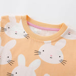 DDSOL Pajamas Baby Girls Long Sleeve Sleepwear Spring Winter Jammies Toddler Bunny Yellow Pjs Set 2T 3T