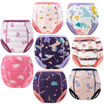 MooMoo Baby 8 Packs Potty Training Pants Cotton Absorbent Training Underwear for Toddler Baby Gir 2T
