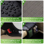 Siivton Car Seat Protector for Kids, Anti-Slip Design, Thick Padding, Prevents Seat Marks, 2 Storage Pockets for Toys & Snacks, Fits Most Cars, Black - 1 Pack