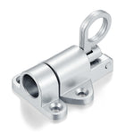 INIRET 8 Packs Self-Closing Latches，Silver Gray Spring Door Lock，Resilient Bolt Latch Aluminum Alloy Safety Automatic Spring Barrel Slide Door Lock with Screws,Used for Gate,Window and Cabinet etc